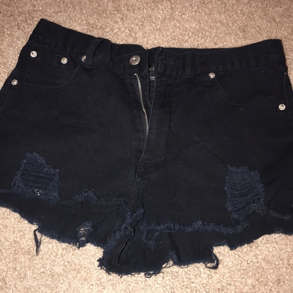 ripped black shorts